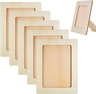 OEM Dailygoods, Marco De Fotos De Madera, 4 Piezas, Marco Para Manualidades Diy, Rectangular, Exhibidor De Mesa, 14 X 19 Cm, Color Madera, Marco