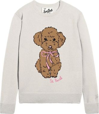 MC2 Saint Barth Poodle Bow Sweater - Dames - Ronde hals truien - Grijs - L - Truien & Vesten