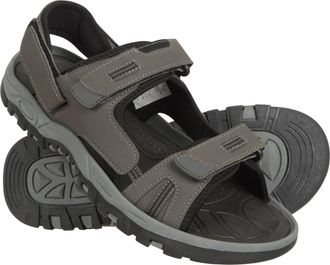 Mountain Warehouse Z4 Mens Sandals - Neoprene Lining Shoes, Hook & Loop Strap, Phylon Midsole Beach Shoes, Suede Upper - For Spring Summer Travelling, Walking Jet Black 