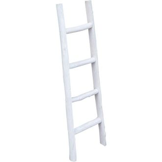 Biscottini International Toallero Escalera De Madera Ba&ntilde;o Moderno Suelo De Pared A Pared Escalera Decorativa Toallero Portaobjetos Librer&iacute;a