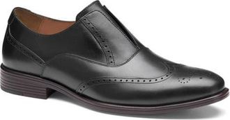 Johnston & Murphy Reeve Wingtip Slip-On Shoe in Black Full Grain at Nordstrom, Size 11.5