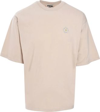 A Paper Kid T-shirt met logoprint - Beige