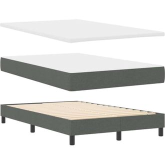 vidaXL Cama Tipo Box Spring Con Colch&oacute;n Gris Oscuro 120 X 190 Cm Tela Vidaxl