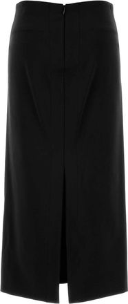 Jil Sander Womens Jersey Midi Skirt Black Viscose Nylon Elastane