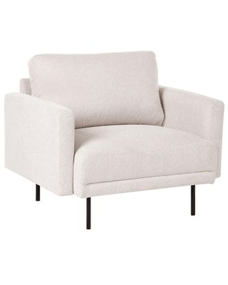Beliani Beliani - Poltrona Moderna Imbottita In Tessuto Beige Chiaro Con Gambe In Metallo Breda