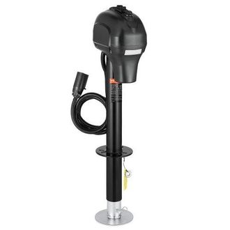OEM Gato El&eacute;ctrico Para Remolque Con Conector De 7 Pines, Manivela Manual Y Cubierta Resistente A La Intemperie, Carga De 1588 Kg Elevaci&oacute;n De 240-815 Mm,