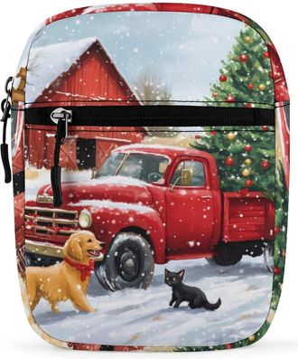 Generic Christmas Pickup Dog Crossbody Bag Adjustable Satchel Cute Shoulder Bag Lightweight Sling Bags
