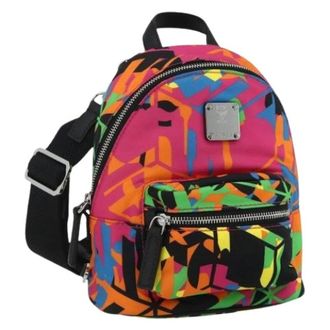 MCM Pre-owned Backpacks, female, Multicolor, Size: ONE SIZE Pre-owned Nylon Shoulder Bag