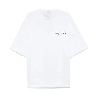 Alexander McQueen Alexander McQueen, T-Shirts, male, White, Size: L Oversized Logo T-Shirt