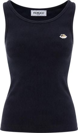 Fiorucci Angels Patch Tank Top - Dames - Tops zonder mouwen - Zwart - XS - Katoen - Tops
