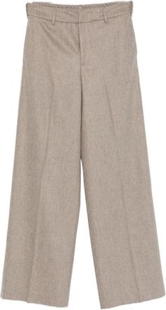 Pantaloni Torino Wide Broeken - Dames - Wijde Broeken - Beige - M - Leer - Broeken
