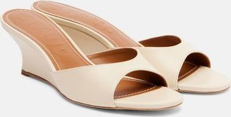 Staud Brigitte leather wedge mules