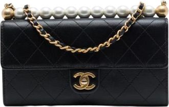 Chanel Pre-owned Quilted Mini Crossbody Bag - Dames - Vintage Mini Tas - Zwart - ONE Size - Leer - Vintage