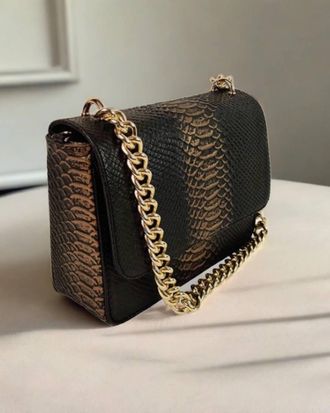 Berg&eacute; Womens Dune Chain Handbag In Dark Brown