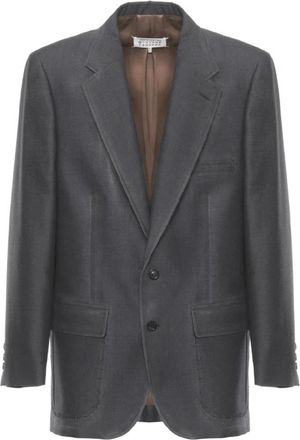 Maison Margiela Enkelrijig Jasje - Heren - Blazers - Grijs - M - Wol - Jassen