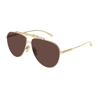 Gucci Vierkante Zonnebril - Heren - Zonnebrillen - Geel - 60 MM - Accessoires