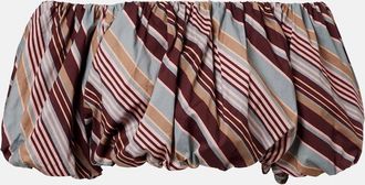 Adriana Degreas Crop top en mezcla de algod&oacute;n a rayas