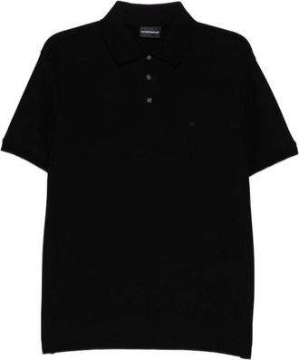 Emporio Armani Black Shirt Collar Polo