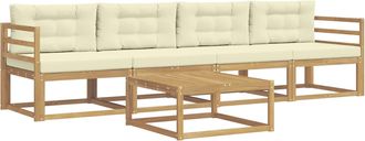 vidaXL Conjunto De Sof&aacute;s De Exterior 4 Uds. Blanco Y Crema Vidaxl