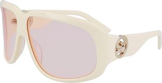 Longchamp White Acetate Womens Sunglasses