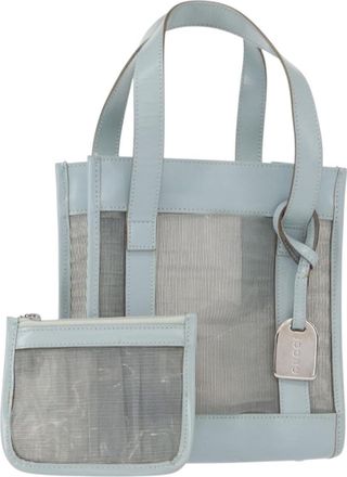 Gucci Vintage Handbag Leather Blue Leather Handbag (Pre-Owned)