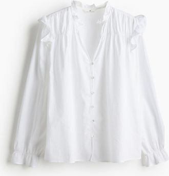 H&M Bluse aus Leinenmix - White