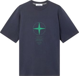 Stone Island T-shirts en Poloshirts - Heren - T-shirts - Blauw - S - Katoen - Tops