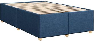 vidaXL Bed Frame without Mattress Blue 120x190 cm Small Double Fabric vidaXL