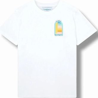 Casablanca Mens Casablanca Larche Colour Printed White T-Shirt - Size: 42