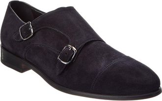Isaia Double Monk Strap Suede Loafer