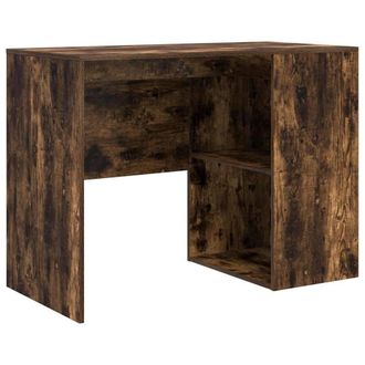 Berkfield Home Writing Desk Smoked Oak Engineered wood Medium Writing Desk in Brown