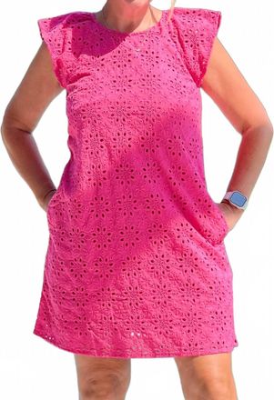 Hatley Kaia Mini Dress In Fandango Pink Eyelet