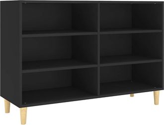 vidaXL Aparador De Madera Contrachapada Negro 103,5x35x70 Cm Vidaxl