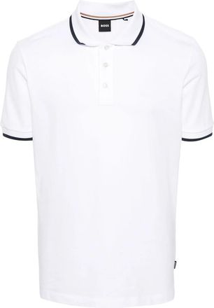 HUGO BOSS Logo-rubberised Cotton Polo Shirt