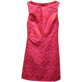 Alice & Olivia Alice + Olivia Leopard Print Sleeveless Dress in Pink Polyester