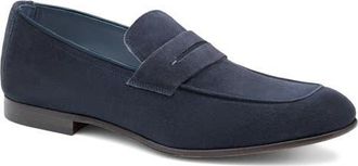 Johnston & Murphy Taylor Penny Loafer in Navy Italian Suede at Nordstrom, Size 11.5