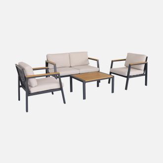 Sweeek Conjunto De Jard&iacute;n De Aluminio Y Polywood, 4 Plazas