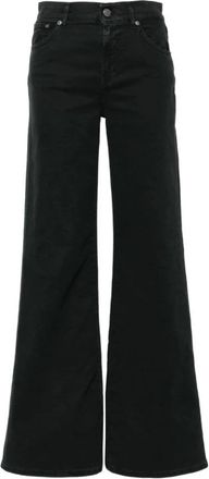 Dondup Zwarte Wide Leg Denim Jeans - Dames - Loose Fit Jeans - Zwart - W29 - Denim - Jeans