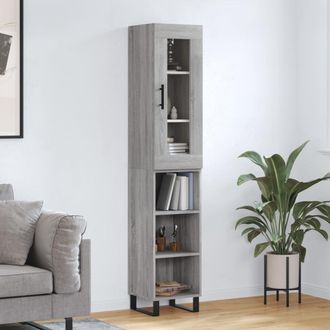 Berkfield Home Highboard Grey Sonoma 34.5x34x180 cm Engineered Wood