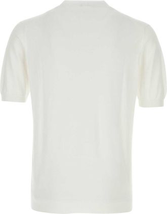 Fedeli Mens Cotton Crewneck Sweater White