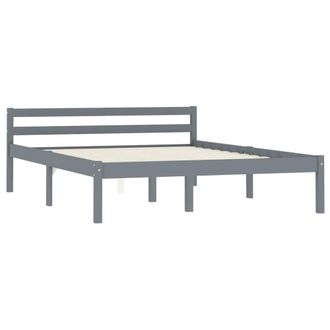 Berkfield Home Bed Frame Grey Solid Pine Wood 140x200 cm