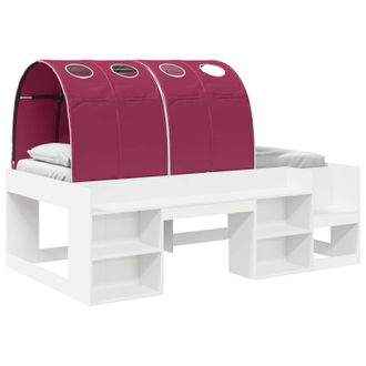 vidaXL Cama Con T&uacute;nel 3 Pcs Blanco Y Rojo Madera De Ingenier&iacute;a Vidaxl