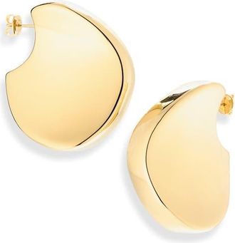 Bottega Veneta Large Disc Earrings in 8120 Yellow Gold at Nordstrom