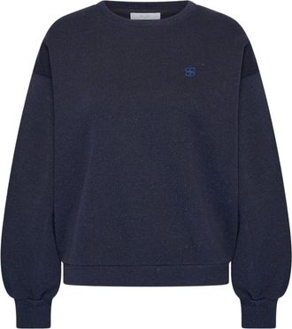By-Bar Amsterdam Lili Sparkle Sweater - Dames - Sweatshirts & Hoodies - Blauw - Maat: L Katoen