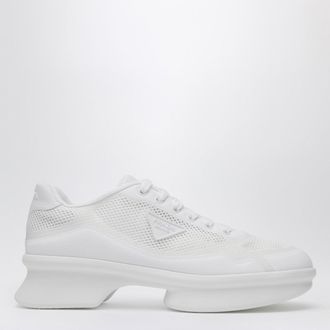 Prada Sneakers bassa in tessuto e rete bianca