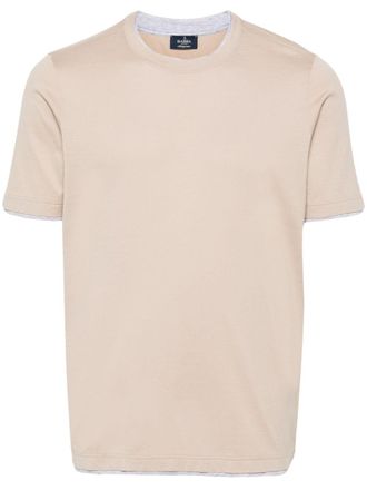 Barba Katoenen T-shirt met contrasterende afwerking - Beige