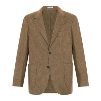 Boglioli Jassen, Heren, Bruin, 3Xl, Wool Flannel Windsor Jacket