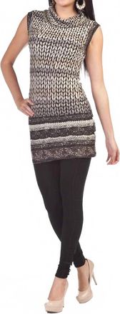 Papillon Wheat Print Sleeveless Cowl Neck Dress In Mocha