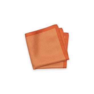 Paul Fredrick Patterned Silk Pocket Square in Orange at Nordstrom