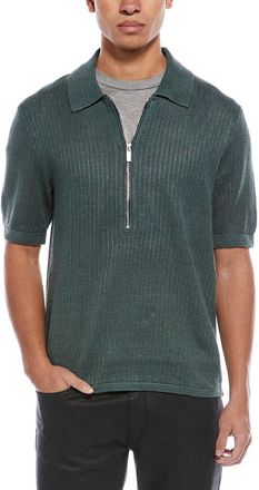 Helmut Lang Zip Linen Polo Shirt